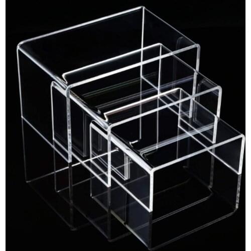 6PCS Transparent Acrylic Display Stand Multi-functional Jewelry Display Stand Tube Display Cabinet Cosmetics Shoe Display Riser