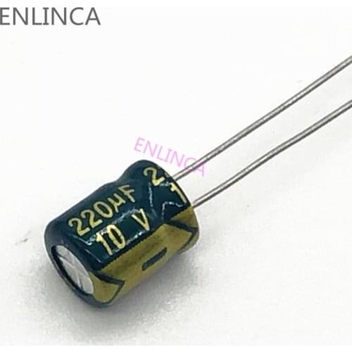 60pcs/lot 10v 220UF Low ESR / Impedance high frequency aluminum electrolytic capacitor size 6X7 220UF 20