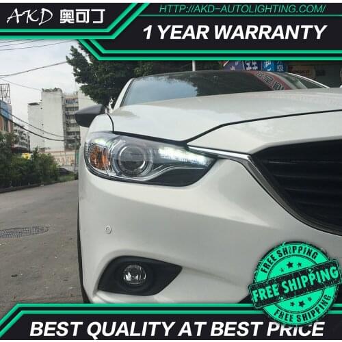 AKD tuning cars Headlight For Mazda 6 Atenza 2013-2016 Headlights LED DRL Running lights Bi-Xenon Beam Fog lights angel eyes