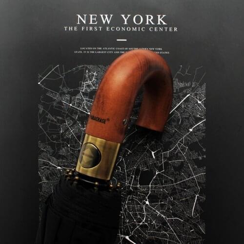 Automatic Wooden Handle Umbrella with cover 115cm Big Golf Business Men Umbrella 10K Windproof Waterproof Rain Umbrella Paraguas