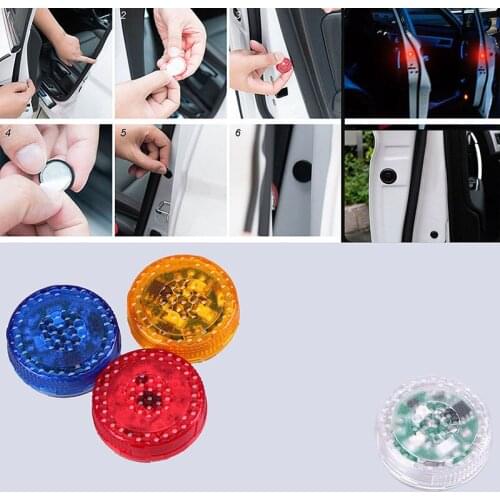 POSSBAY Car LED Door Opened Signal Warning Strobe Light Wireless Flash Decorative Indicator Hit Avoid Lamp Red/Blue/Orange/RGB