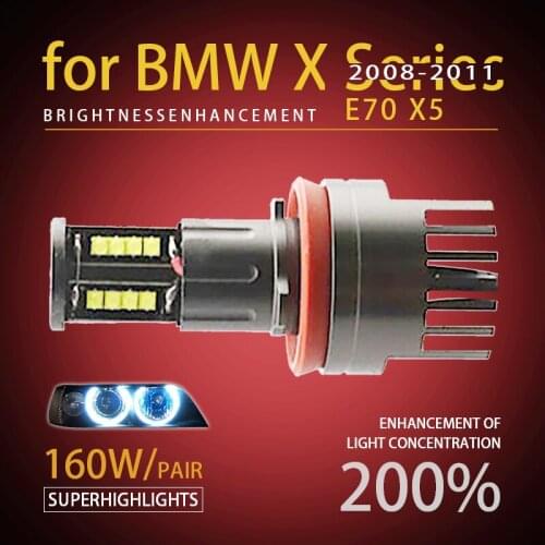 For Angel Eyes 120W h8 Super White 6000k Halo Ring LED Light for BMW 2007-2010 X Series E70 X5 (Pre-LCI) Super Bright
