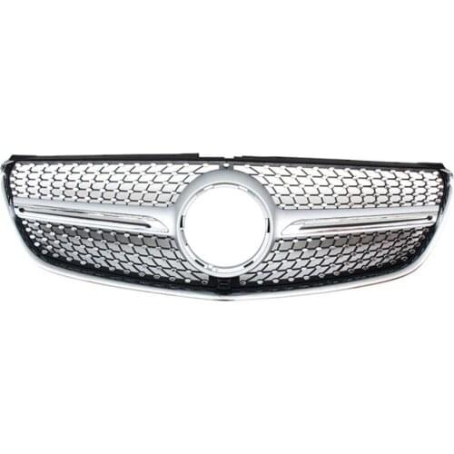 For V260 W447 2015-2018 Diamaond Front Grille Mesh Grill Bumper Hood Guard w/ Camera for Mercedez Benz V Class Auto Accessories