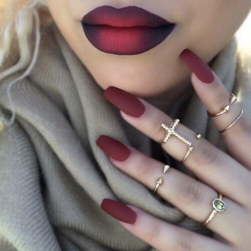 Fake Nail Art Matte Long Squarely Artificial Press On With Jelly Glue Full Cover Stylish Daily Finished Nail Manicure Tool