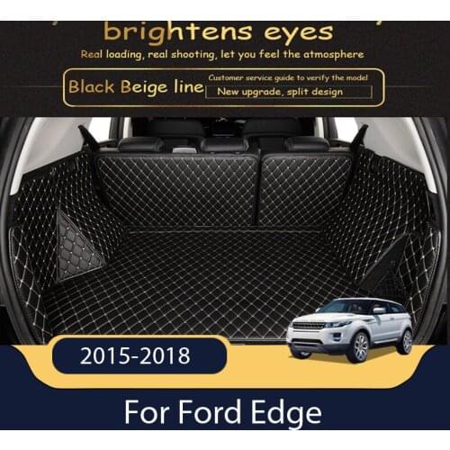 The Trunk Cargo Leather Liner Car Boot Liner Cargo Compartment Floor Carpet Mud For Ford Edge 2015-2018 5-Seat