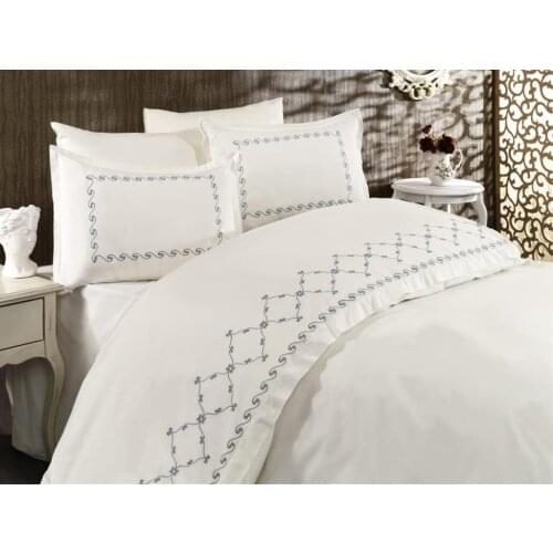Land Of dowry Wave Embroidered Duvet set Cream Oil