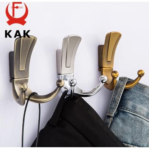 KAK Fashion Bathroom Wall Hangers 2 Hooks Robe Coat Wall Hooks Wall Mounted Clothes Hanger Racks with screws Furniture Hardware