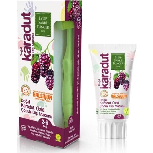 Vegan Natural Black Mulberry Extract 2-6 Age Toothpaste 60 ML Oral Hygiene Eyup Sabri Tuncer Turkish Brand %100 Original