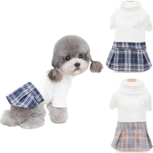 Pets Clothes Knit Dresses For Dogs Malta Chihuahua Small Dog Tshirt Dress Diamond Crown Sweatshirt Skirts Dog Clothes S-XXL Pet