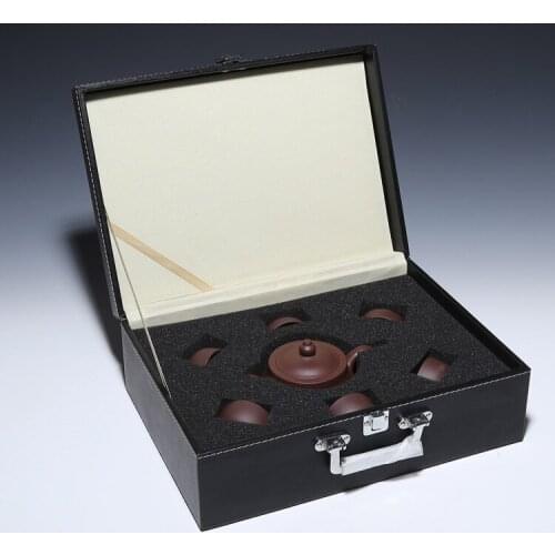 Wholesale yixing recommended all hand undressed ore flying purple clay pot a pot of six cups of tea set gift gift box