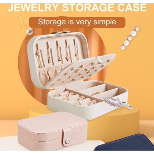 Jewelry Organizer Box Portable Travel Jewelry Storage Case with Earrings Panel for Watch Bracelet Ring Necklace