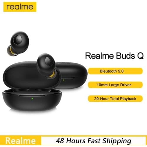 Original Realme Buds Q TWS Earphones Ture Wireless Bluetooth 5.0 Headphone With 20h Battery Life Charging Box For Realme 7 Pro