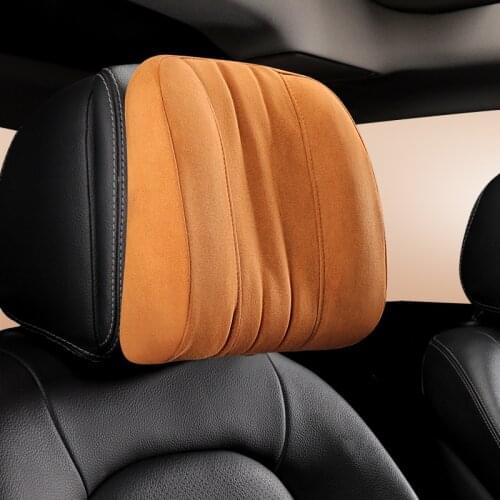 Upgrade Design for Maybach S Class Neck Pillows Supre Soft Memory Foam Neck Headrest Quality Suede Car Neck Pillow Neck Headrest