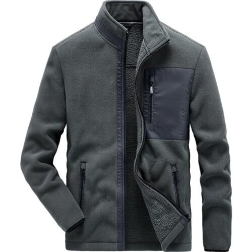 Casual Jackets Men Fleece Jacket Fashion Outwear Man Polar Softshell Warm Coats Stand Collar Slim Fit Sweatshirt Mens Clothing