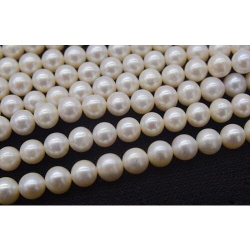 Freshwater pearl white round 7-8mm AA 15" FPPJ wholesale beads nature loose beads for DIY jewelry