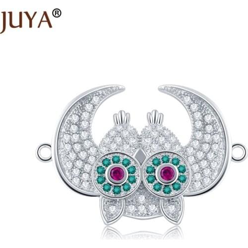 Supplies For Jewelry Wholesale Rhinestone Owl Charm Connectors For Jewelry Making Accessories DIY Bracelet Necklace findings
