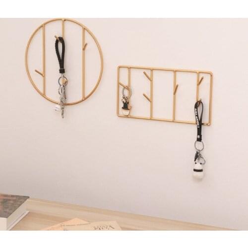 Homelily Simple Circular Iron Key Holder Wall Hook Home Decoration Accessories Creative Living Room Bedroom Door Hanger