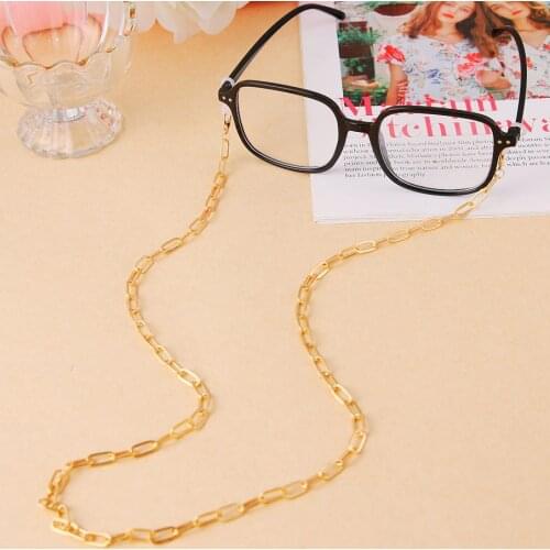 EN Sunglasses Glasses Gold Metal Long Link Chain for Women Men New Reading Eyeglasses Chain Cord Holder Rope Neck Strap Lanyard