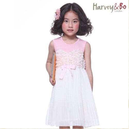New girls Korean Chiffon flowers dress girl vest Sweet princess party dresses summer children clothing high quality