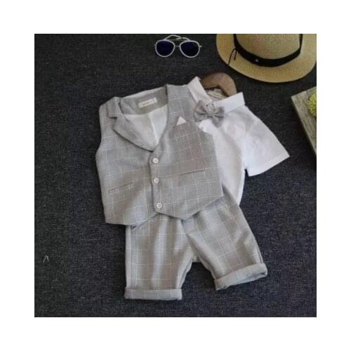 Wedding Suits for Boys Formal Wear Jacket Summer Cotton Boy Suits Boy Costume Kids Blazer Baby Boy Outfits Clothes