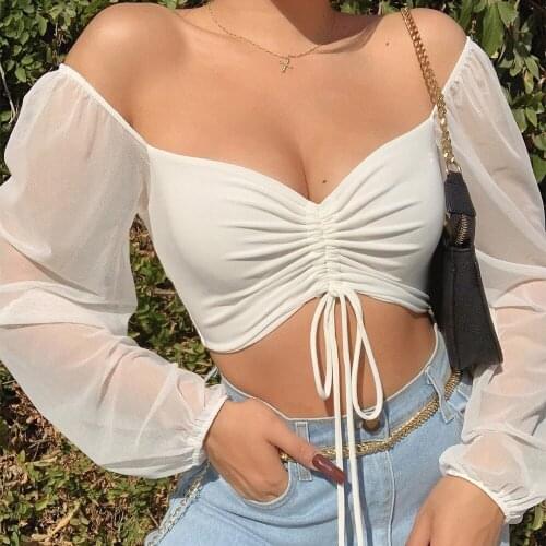 Блузки с открытыми плечами Szykowny China At AliExpress