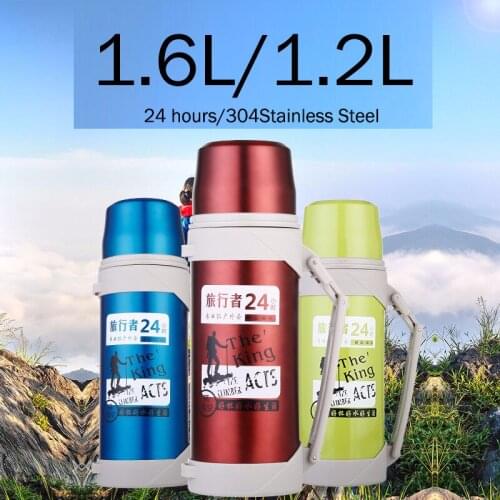 304 Stainless Steel Thermos 1200ml 1600ml Termos Coffee Vacuum Flasks Thermoses Travel Thermos Bottle Outdoor Travel Cup
