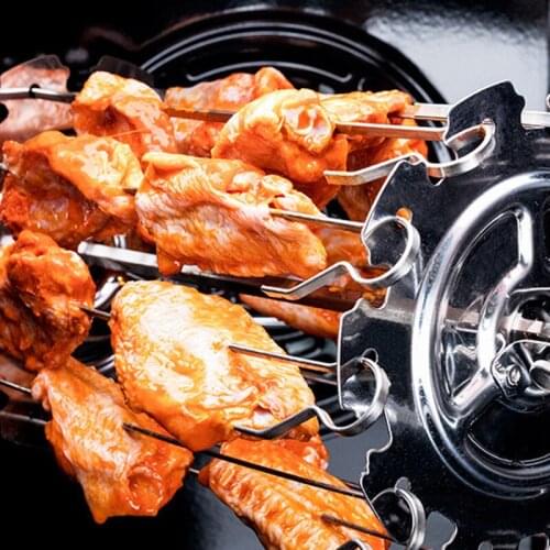 Stainless Steel Rotating Skewer System Electric Oven Accessories Fits for Home Any Rotisserie Grill Rods TS2