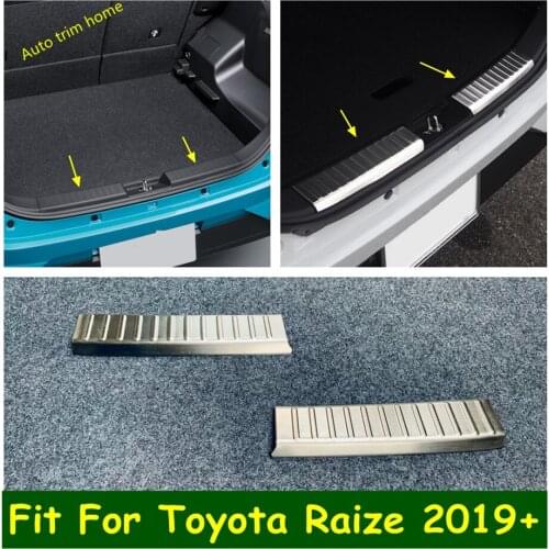 Lapetus Stainless Steel Rear Bumper Protector Guard Plate Protective Cover Trim 2pcs Accessories For Toyota Raize 2019 - 2021