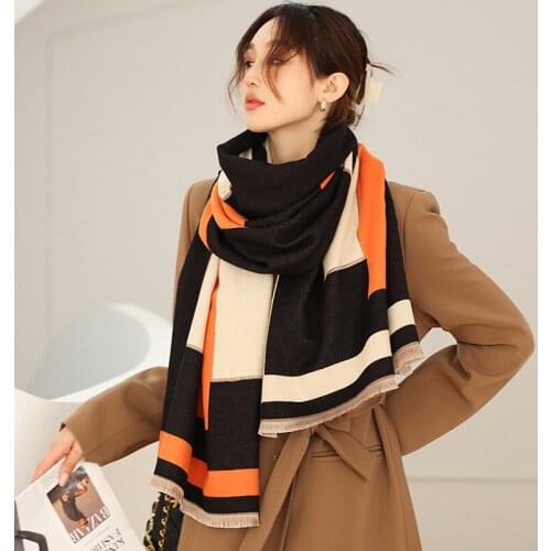 2021 Womens dual-use air conditioning shawl cashmere Long Wrap Blanket Pashmina big shawl student imitation cashmere winter