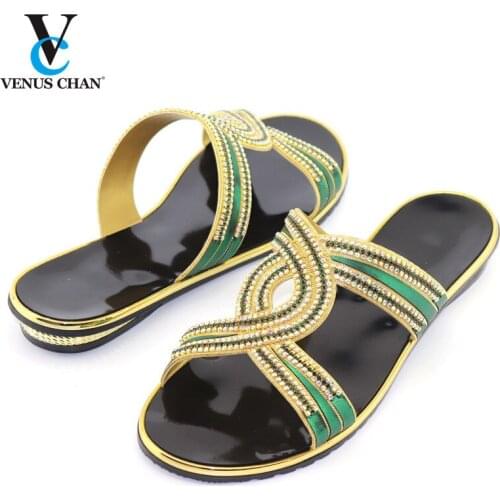 High Quality Nigerian Shoes Without Matching Bags Set Italian Womens Party Shoes Green Color Women Shoes