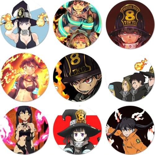 58mm fire force Icons Pins Badge Decoration Brooches Metal Badges For Backpack Decoration