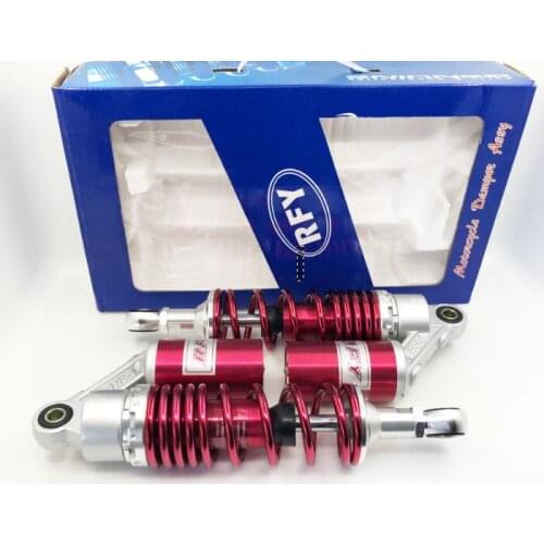 RFY 1pair Universal 11 "280mm Motorcycle Air Shock Absorber Rear Suspension for Yamaha Motor Scooter ATV Silver + red