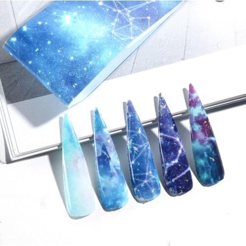 10 Color Nail Art Ornaments Starry False Nails Night Sky Sticker Symphony Starry Set Nail Applique Nail Decoration Set TSLM1