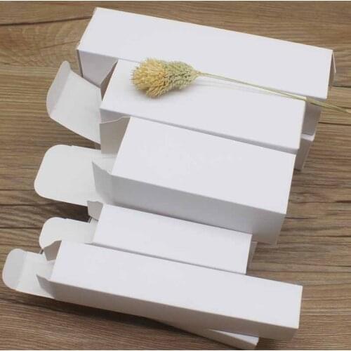 10pcs Multi size Rectangular White Carton Packaging Box Packaging Folding Boxes For Essential Candle Gift Oil Bottle Package