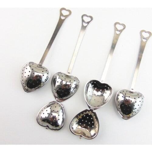 200piece/ lot Hot Amazing Love Heart Shape Style Stainless Steel Tea Infuser Teaspoon Strainer Spoon Filter Kitchen Tool 2018091