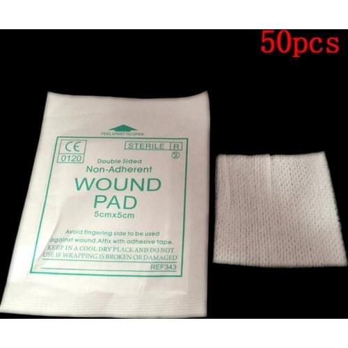 50 pcs/lot gauze pad Cotton first aid waterproof wound dressing sterile medical gauze pad wound care supplies