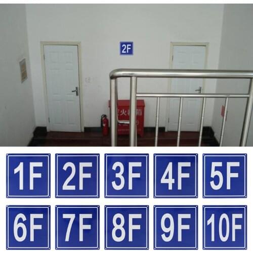7.8 Inches Floor Number Signs Aluminum Building Floor Signs for 1F to 10F for School Office House Apartment House Hotel Hospital