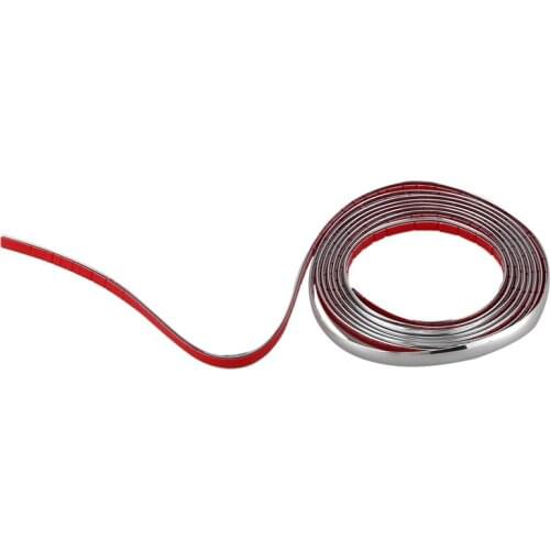 AU04 - Silver Car Grille Exterior Chrome Styling Decoration Moulding Trim Strip 12mm