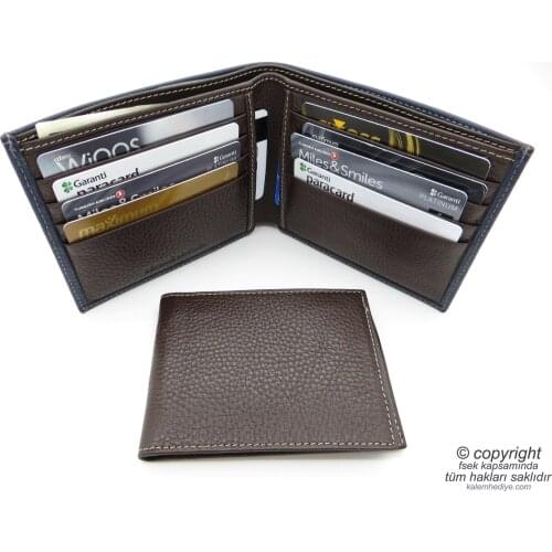 Genuine Leather Wallet | İsme Special Wallet | 12x10 Horizontal | TM 1238-1 Gift Wallet