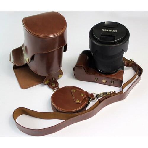 PU Leather Camera Bag Half Body Case For Canon EOS RP Camera Bottom Cover With wrist strap