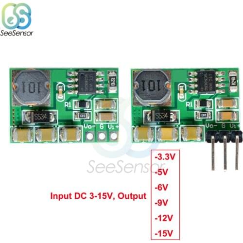 DC-DC +/- Voltage Converter Positive to Negative Step Down Power Supply Boost-Buck Module 3-15V to -3.3v -5V -6V -9V -12V -15V