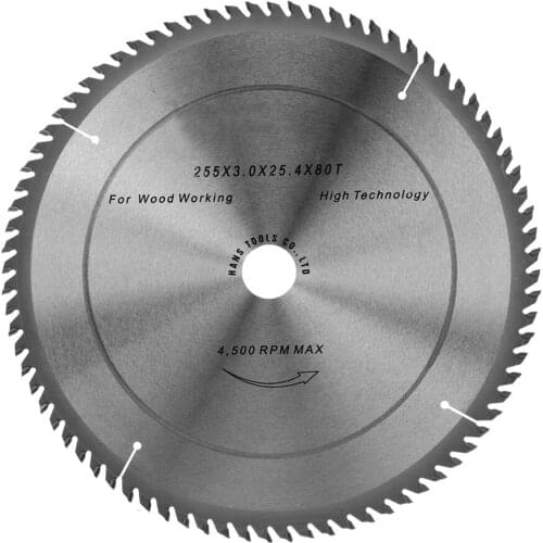 Woodworking Saw Blade 80T Cemented Carbide Cutting Wheel Carving Disc For Table Saw Angle Grinder 255x25.4x3mm
