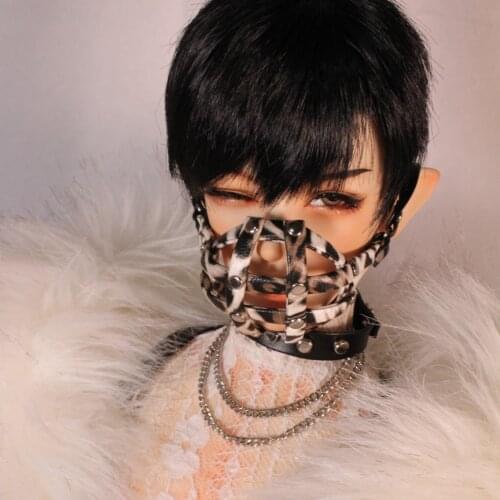 D03-P515 children toy BJD DD SD MSD 1/6 1/4 1/3 uncle dolls Photo props Leopard-print mouth yoke cage 1pcs