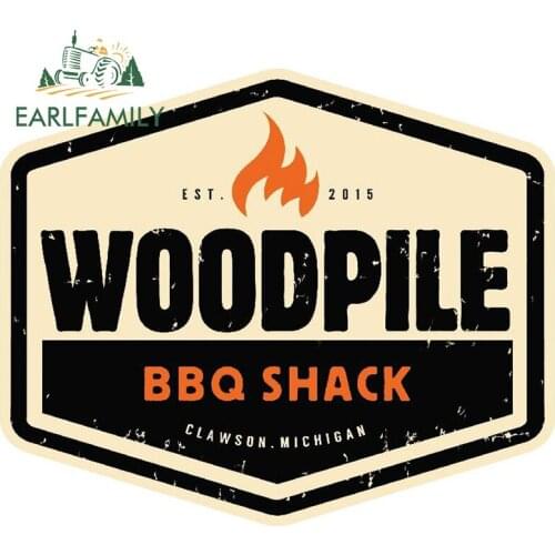 EARLFAMILY 13cm x 10.7cm for Adventurer Awaits Woodpile BBQ Shack Car Sticker ScratchProof Decal Surfboard Bumper Vinyl Car Wrap