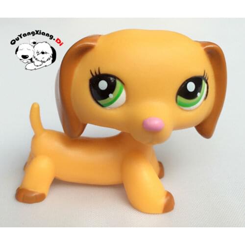 CWG015 Pet Shop Animal Orange Dackel Dachshund Dog Puppy Green Eyes action Figure cute puppy