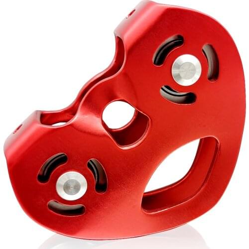 Heart-Shaped Rock Climbing 25KN Double Pulley Zip Line Cable Speed Tolley Climbing Caving Work Rescue Device for 9-15mm Rope