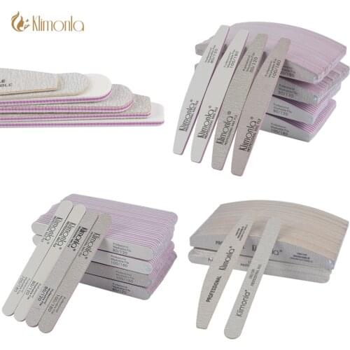 Klimonla 25Pcs Nail Art Sanding Buffing Sandpaper Nail Washable Nail File 100/180 Professional Manicure Tools Set For Salon