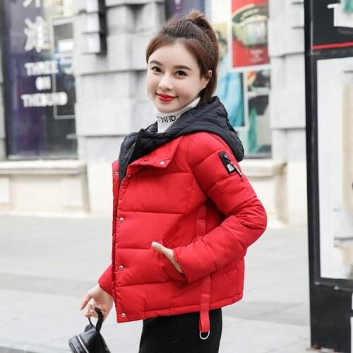 Nice Winter Short Style Jacket For Women Plus Size Korean Style Hooded Thicken Solid Loose Parka Outwear Casacas Para Mujer