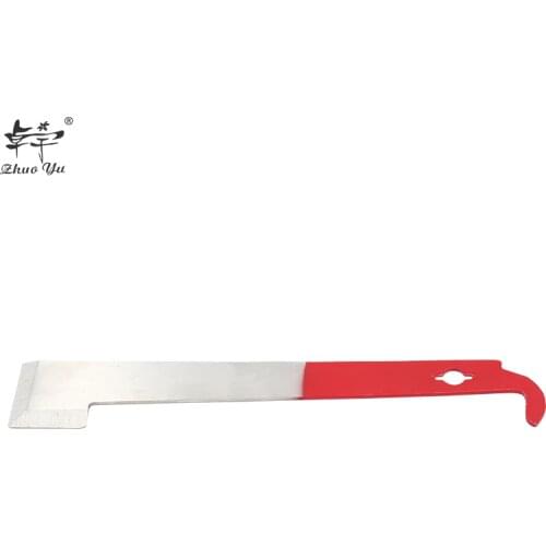 Red Stainless Steel Bee Hive Tool J Shape Hook Tail Curved Scraper Beekeeping Equipments Honey Knife for Beehive Frames Cleaning