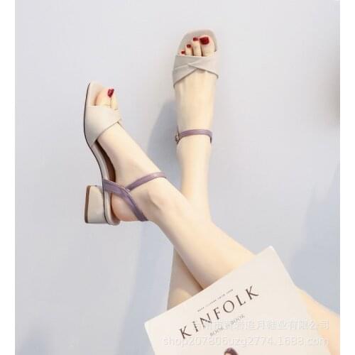 Summer Large Size Sandals Casual Thick Heeled Outdoor Women Shoes High Heels Slides Womens Sandals Ankle Strap Shoes490